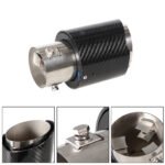 Racing Red Flame Led Exhaust Muffler Tip Carbon Fiber Racing Automobile Car Tail Pipe Light 2.5 Inch Inlet 4 Inch Outlet - Billede 3