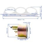 2'' 52mm Mechanical Chrome Triple Gauge Set Water Temp Oil Pressure Volt Meter – Vaizdas 4