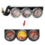 2'' 52mm Mechanical Chrome Triple Gauge Set Water Temp Oil Pressure Volt Meter – Vaizdas 10