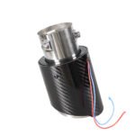 Racing Red Flame Led Exhaust Muffler Tip Carbon Fiber Racing Automobile Car Tail Pipe Light 2.5 Inch Inlet 4 Inch Outlet - Billede 8