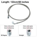 Turbo Oil Feed Line 48" Steel Braided 4AN 90 Degree Straight Hose - Ảnh 4