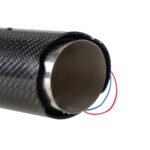 Racing Red Flame Led Exhaust Muffler Tip Carbon Fiber Racing Automobile Car Tail Pipe Light 2.5 Inch Inlet 4 Inch Outlet - Billede 4