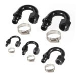 2PCS 4AN 6AN 8AN 10AN 12AN 0°/45°/90°/180° Push Lock Hose End Fitting Fuel Line Adaptor — изображение 4