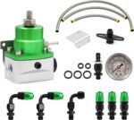 Universal Red Adjustable Fuel Pressure Regulator Kit Oil 0-100psi Gauge -6AN – Vaizdas 13
