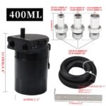 Upgraded Baffled Oil Catch Can with Breather Filter Kit Aluminum Oil Reservoir Tank with 3/8" Strengthened NBR Fuel Line - 圖片 2