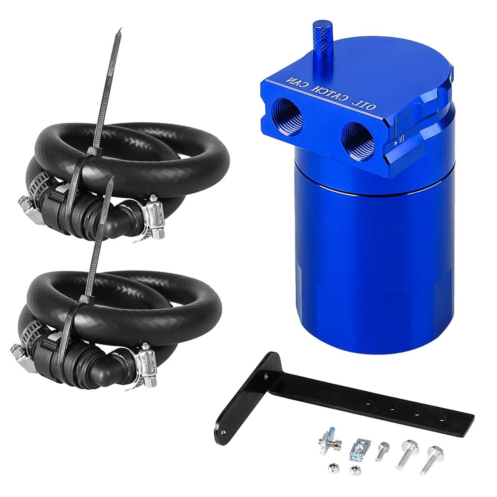 SKU-02-Blue Aluminum Oil Catch Can Kit Oil Separator Reservoir Tank for Ford F150 2.7EB 3.5EB 5.0 Passenger Side 2011-2019 - Сурет 1