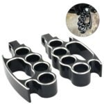 Black CNC Machined Footpegs for Harley-Davidson Motorcycles - Billede 2