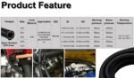 Black Fuel Hose Oil Gas Line AN4-AN6-AN8-AN10-AN12 Nylon/Stainless Steel Braided – Vaizdas 2
