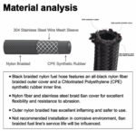 Black Fuel Hose Oil Gas Line AN4-AN6-AN8-AN10-AN12 Nylon/Stainless Steel Braided – Vaizdas 9