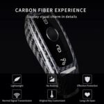 T-carbon Real Carbon Fiber Key Fob Cover Compatible with Mercedes Benz. - Billede 2