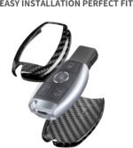 T-carbon Real Carbon Fiber Key Fob Cover Compatible with Mercedes Benz - Billede 4