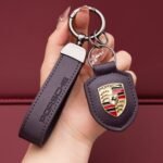 Genuine Leather Porsche Keychain — изображение 6