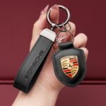 Genuine Leather Porsche Keychain — изображение 2