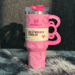 40oz Pink Bow-shaped handle Kitty Tumbler — изображение 4