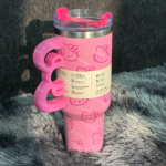40oz Pink Bow-shaped handle Kitty Tumbler — изображение 2