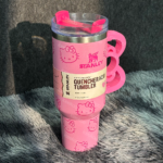 40oz Pink Bow-shaped handle Kitty Tumbler — изображение 5